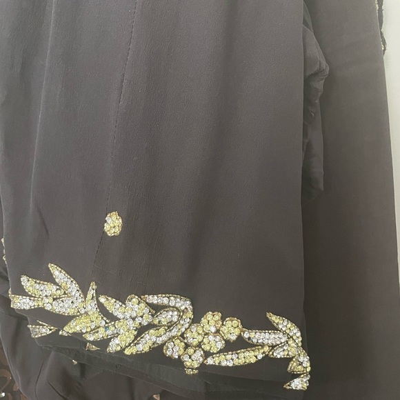 Copper and black Indian suit salwar kameez brocade suit Punjabi Pakistan - Picture 7 of 11